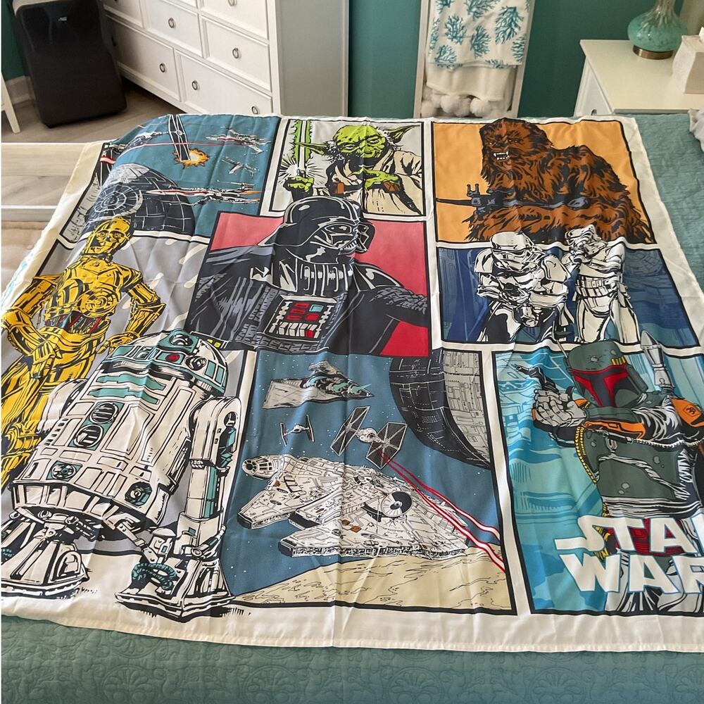 STAR WARS Comic Book Style Fabric Shower Curtain Kohls 70x72
